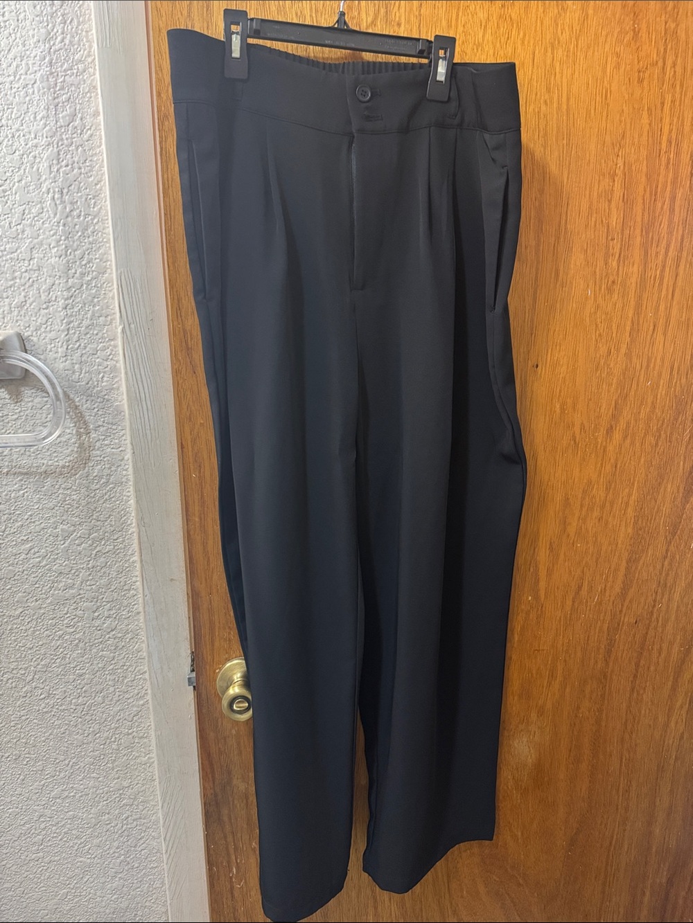 HALARA Black High-Waist Wide-Leg Trousers